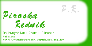 piroska rednik business card